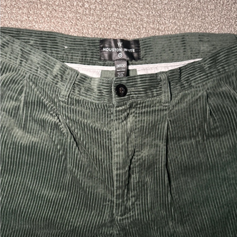 Vintage Houston White Dark Green 100% Cotton - Picture 3 of 5
